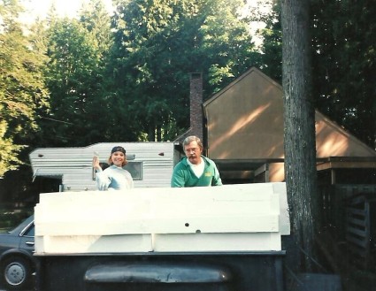 Dad and I painting trailer